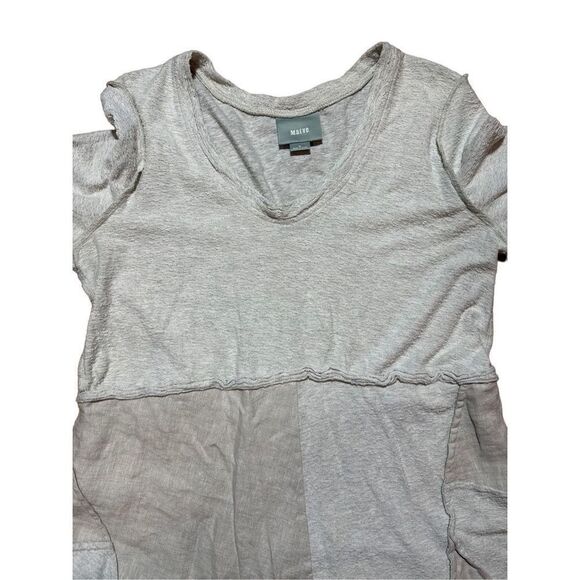 Maeve Anthropologie lagenlook Northward Swing Dress Patchwork Neutral Linen Cott - Picture 10 of 12